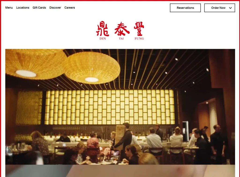 Din Tai Fung Restaurant Website - Tech Cloud Ltd
