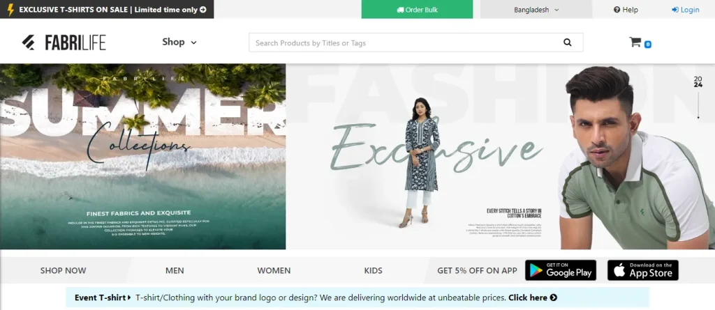 Fabrilife is a popular eCommerce platform for clothings - Tech Cloud Ltd