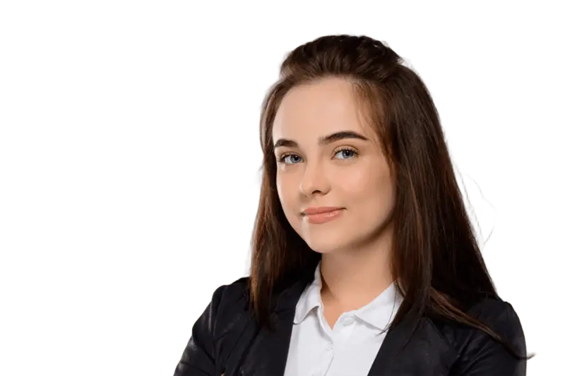 Headshot retouching service in image post-production - a professionally edited girl’s headshot showcasing enhanced details and a flawless finish